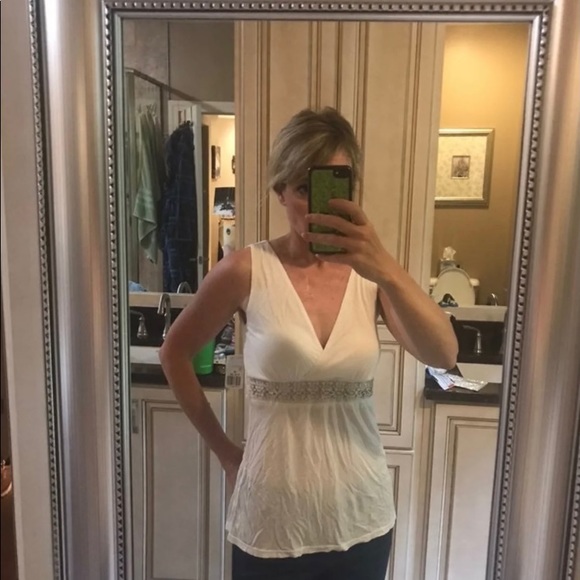 Gorgeous NWT: cream and sliver beaded halter M - Picture 7 of 10
